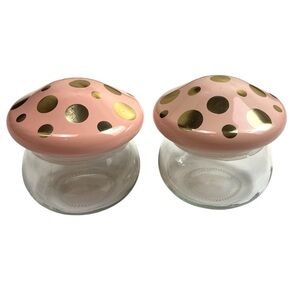 Mushroom Glass Jars Containers Lids Pink Gold Target 2
